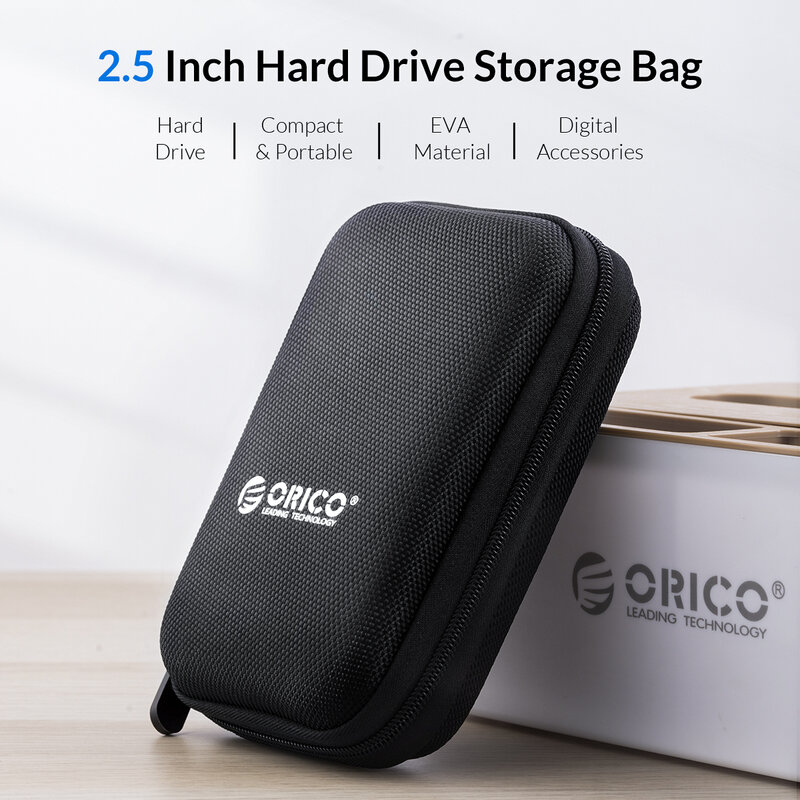 ORICO 하드 디스크 보관 보호용 휴대용 하드 디스크 케이스, 단색 보호 가방, 2.5 인치
