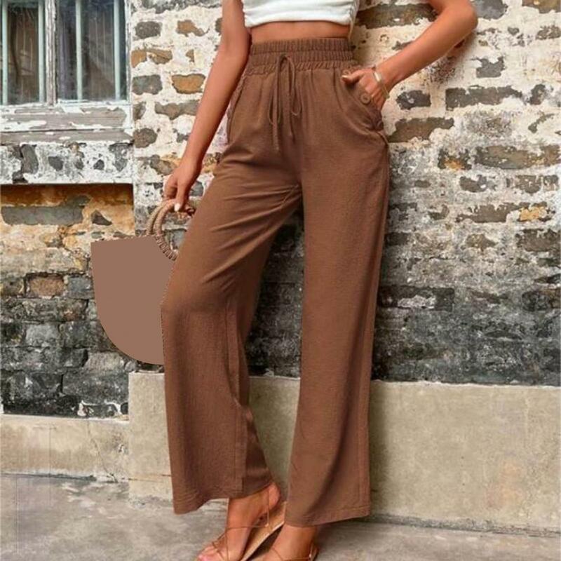 High-waist Pants Stylish Women's High Waist Wide Leg Pants Breathable Soft Trousers For A Comfortable Fashionable Look Wide-leg