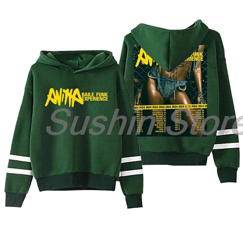 Anitta Baile Funk Experience Tour 2024 Hoodie Pocketless Parallel Bars Sleeve Streetwear Men Women Sweatshirt Fashion Clothes