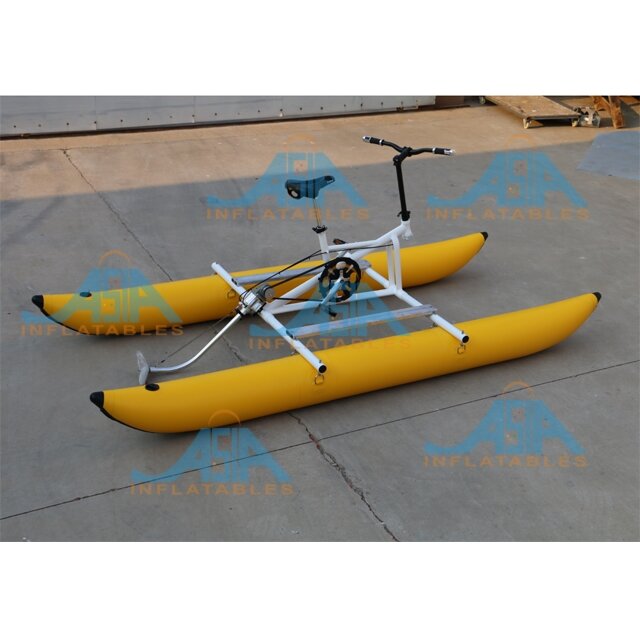 Single Person Inflatable PVC Pontoons Inflatable water pedal bike pedal boat aqua cycle pedal Riding Tube Bike