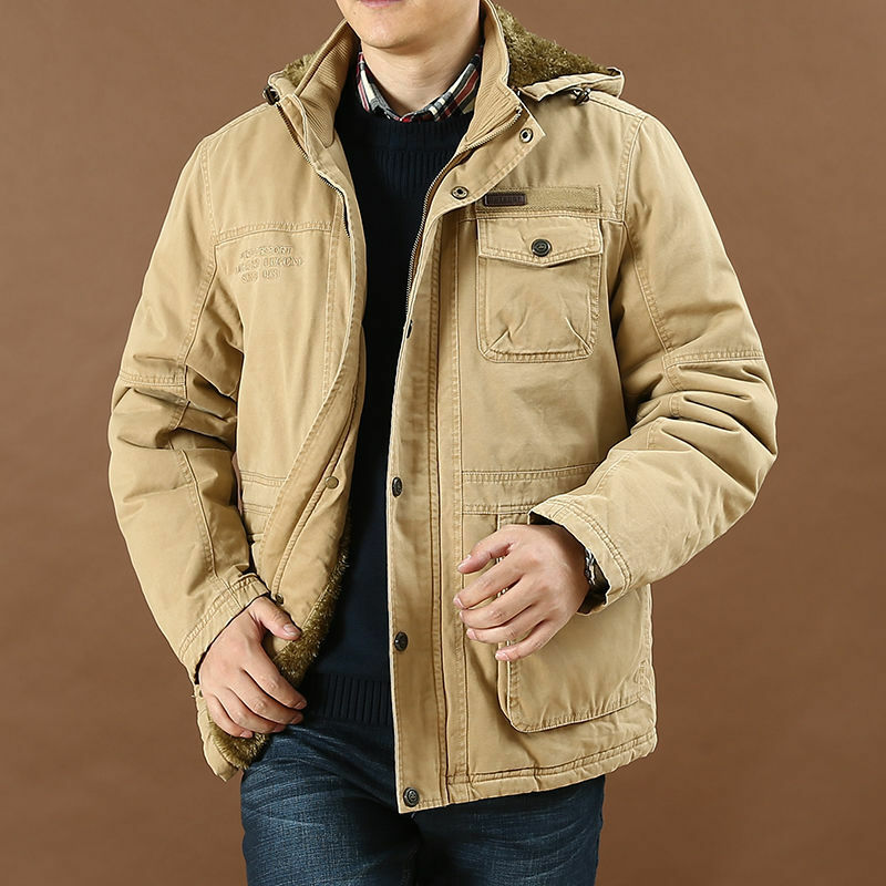 Top คุณภาพหนาฤดูหนาวใหม่ Casual แฟชั่น Parka Jacket Classic Hooded Windbreaker Outerwear Coats เสื้อผ้าผู้ชาย Q284