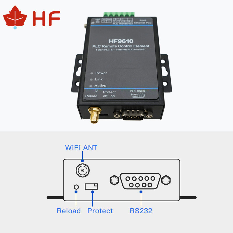 Zdalnie sterowany moduł monitorujący pobieranie HF9610 PLC szeregowy obsługuje Mitsubishi, Siemens, Omron, Schneider, Panasonic, plc wifi
