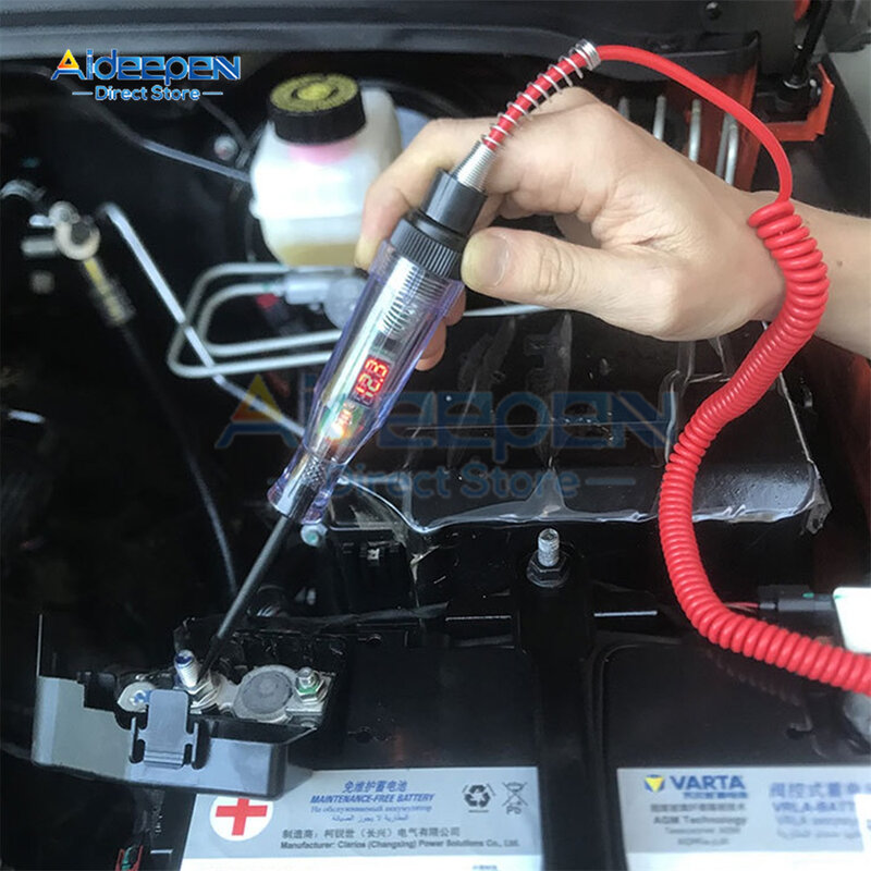 Tester del circuito di tensione del camion dell'automobile Auto 3V 6V 12V 24V 36V strumenti penna di prova della sonda diagnostica dell'auto lampadina penna di polarità dell'automobile