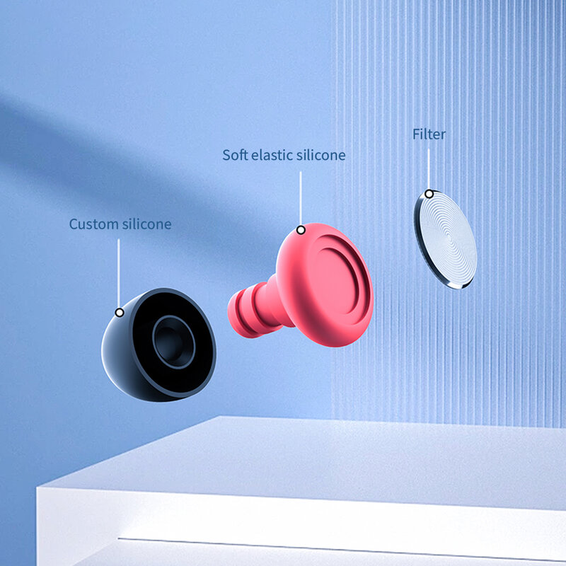 Tampões auriculares de silicone anti-ruído para dormir, tampões ronco, cancelamento de ruído para dormir, redução de ruído, proteger a audição, viajar