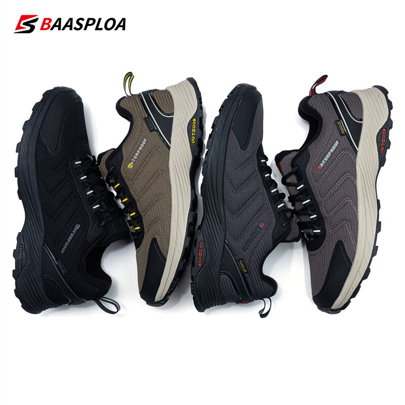 Baasploa Men's Hiking Shoes Non-Slip Comfortable Outdoor Sneaker for Men Waterproof Keep Warm Male Walking Sports Shoes 2022 New