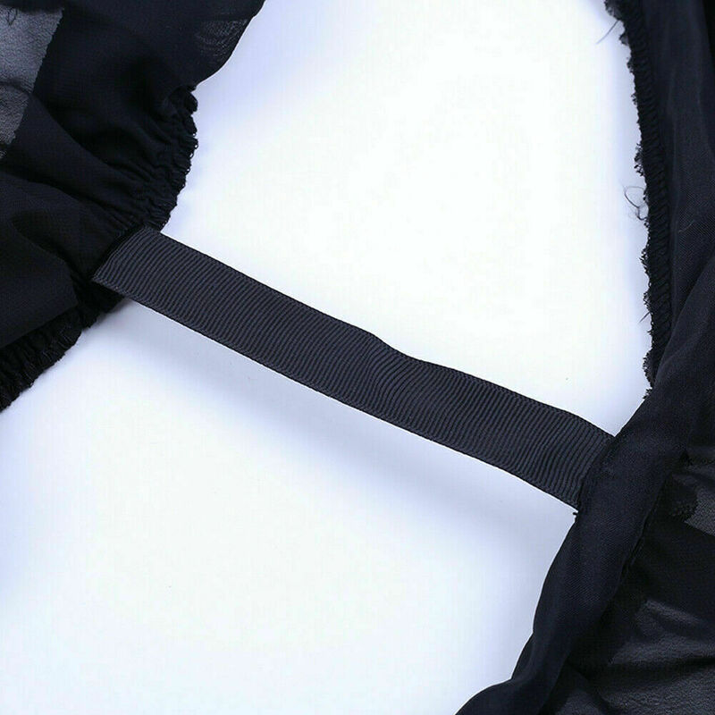 3 هوب أبيض أسود ثوب نسائي تنورة لوليتا تنورة قصيرة كرينولين قابل للتعديل