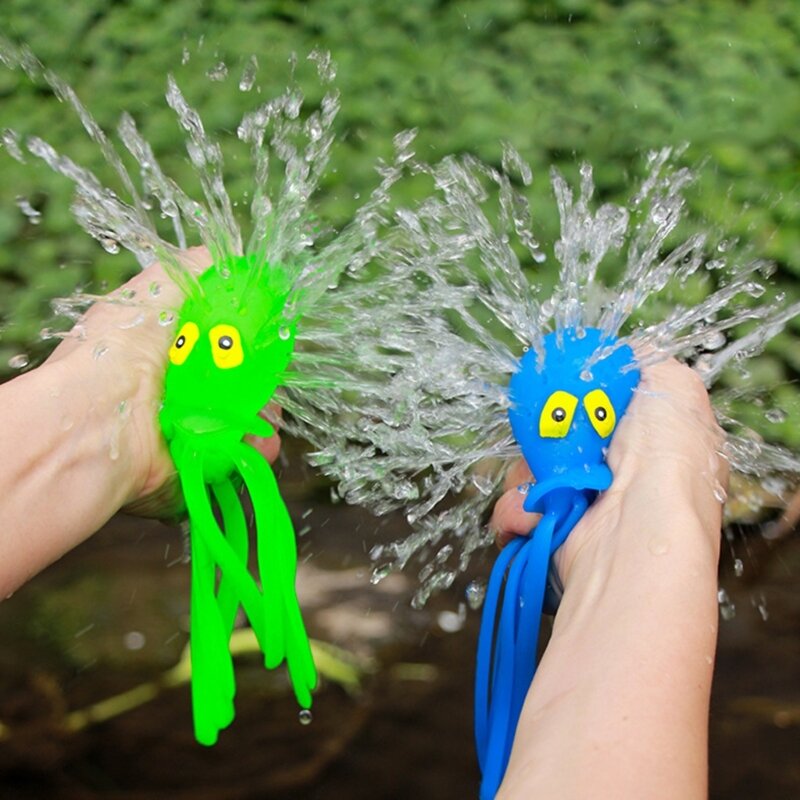 Mainan Remas lucu gurita penghilang stres spons lembut hewan laut cubit bermain air mainan Fidget untuk anak-anak autisme mainan sensorik