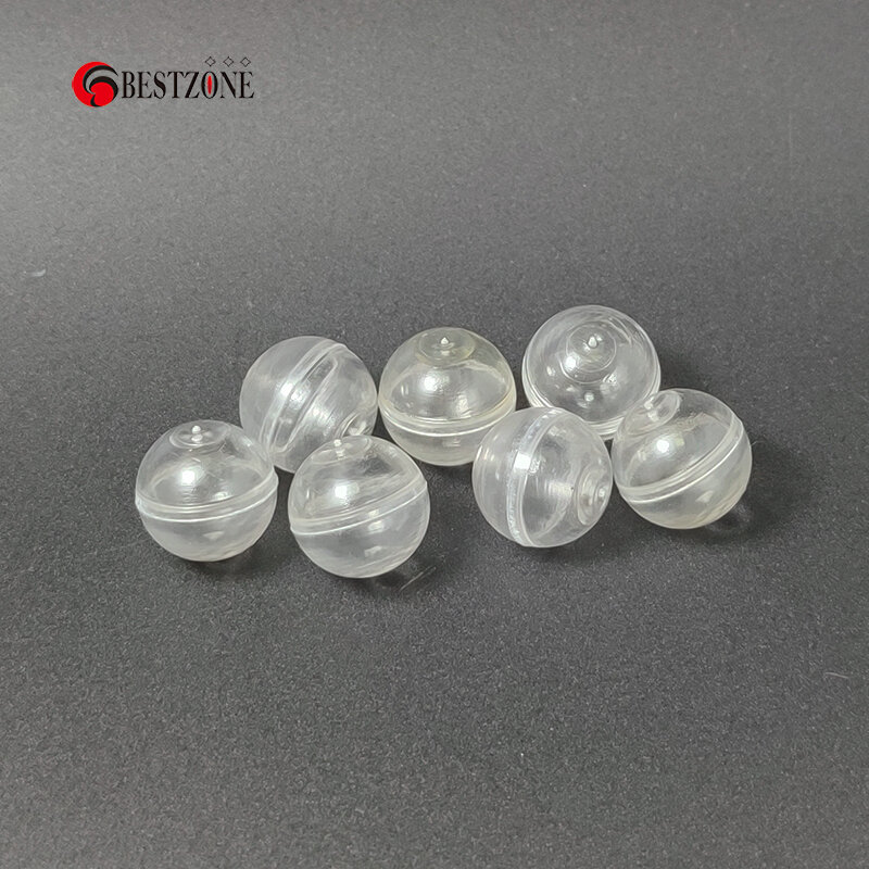 小さな透明な透明なプラスチックのおもちゃ,50個,0.59インチ,15mm