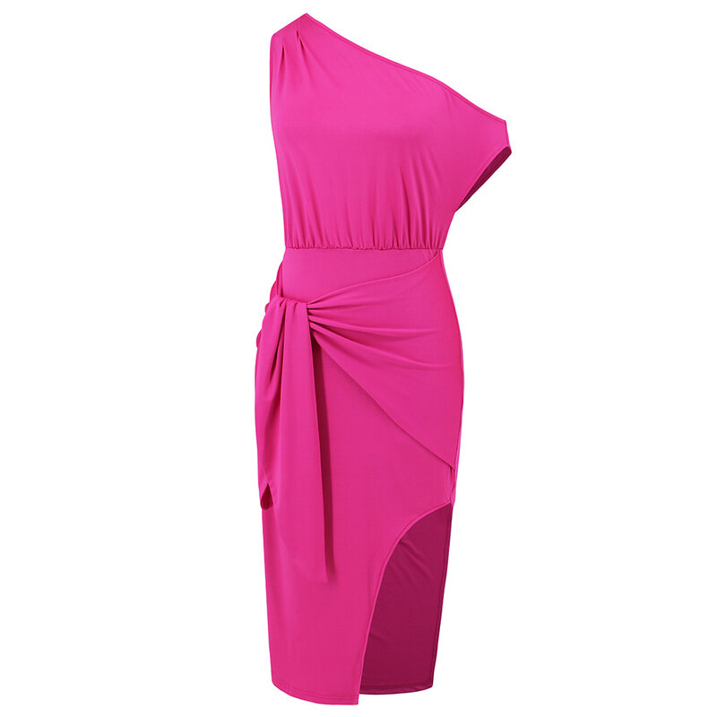 Hochwertige Frauen sexy diagonale Schulter gurt gewickelt Gesäß elegantes Kleid 2024 Sommer neues Abendkleid heißen Vintage y2k