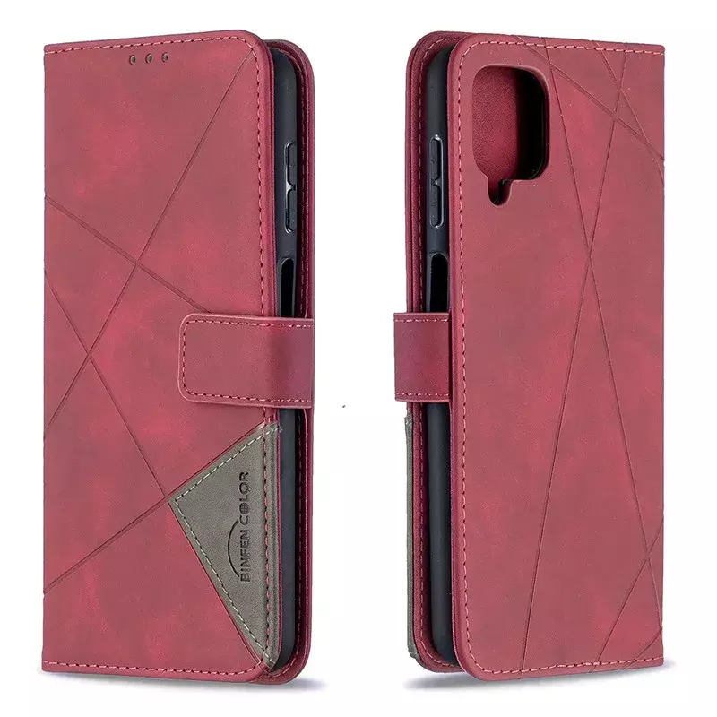 Dompet Flip Case untuk Samsung Galaxy A12 Cover Case Di UNTUK Samsung 12 A125 SM-A125F Magnetik Kulit Dudukan Ponsel tas Pelindung