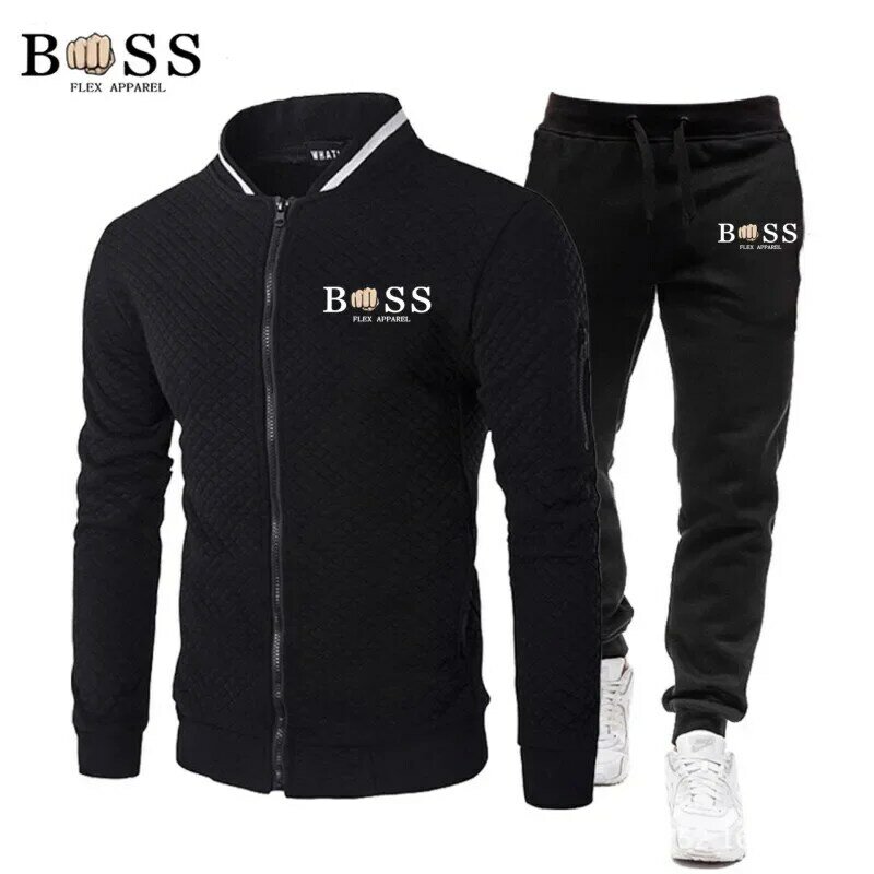 Men's jacket trouser suit Men's sportswear Printed casual fashion top Cotton jacket suit men's jogging suit
