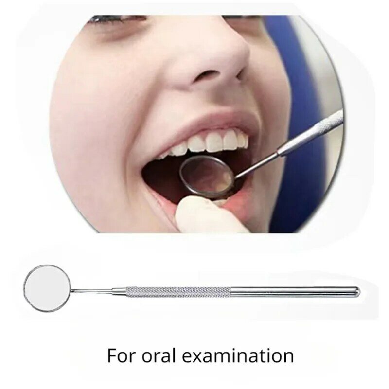 Specchio per bocca in acciaio inossidabile esame dentale endoscopio orale manico da 16cm strumenti di ispezione per l'igiene dell'ufficio dentale rimovibile