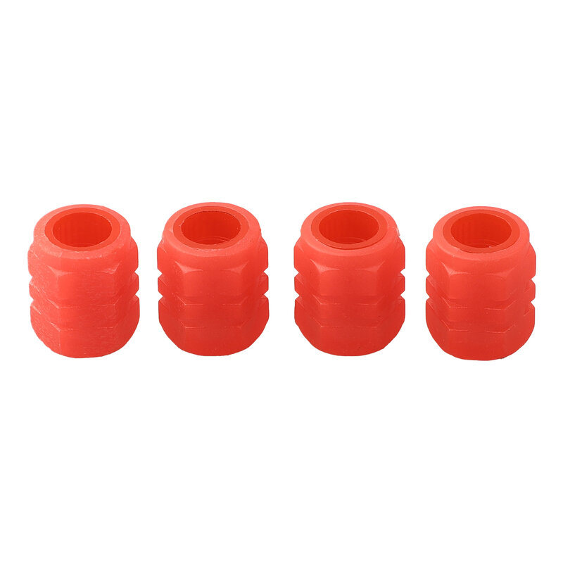 4Pcs/Set Glowing In Dark Universal Red Fluorescent Car Wheel Tire Valve Covers Durable And Practical Tire Accessories Wear Parts