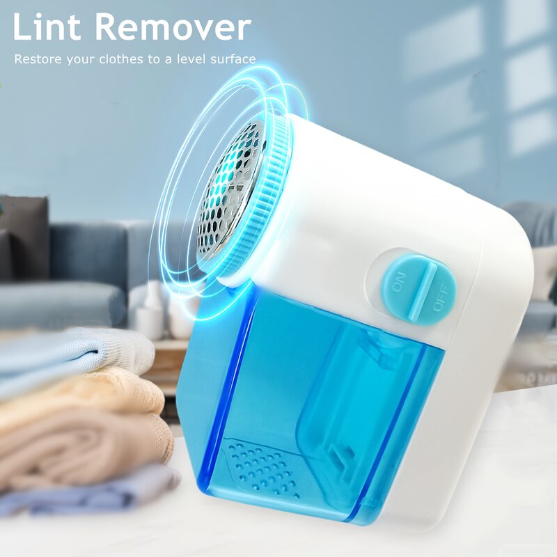 Electric Lint Remover - Battery Powered Hairball Trimmer for Clothes and Furniture - Easily Removes Lint and Hairballs