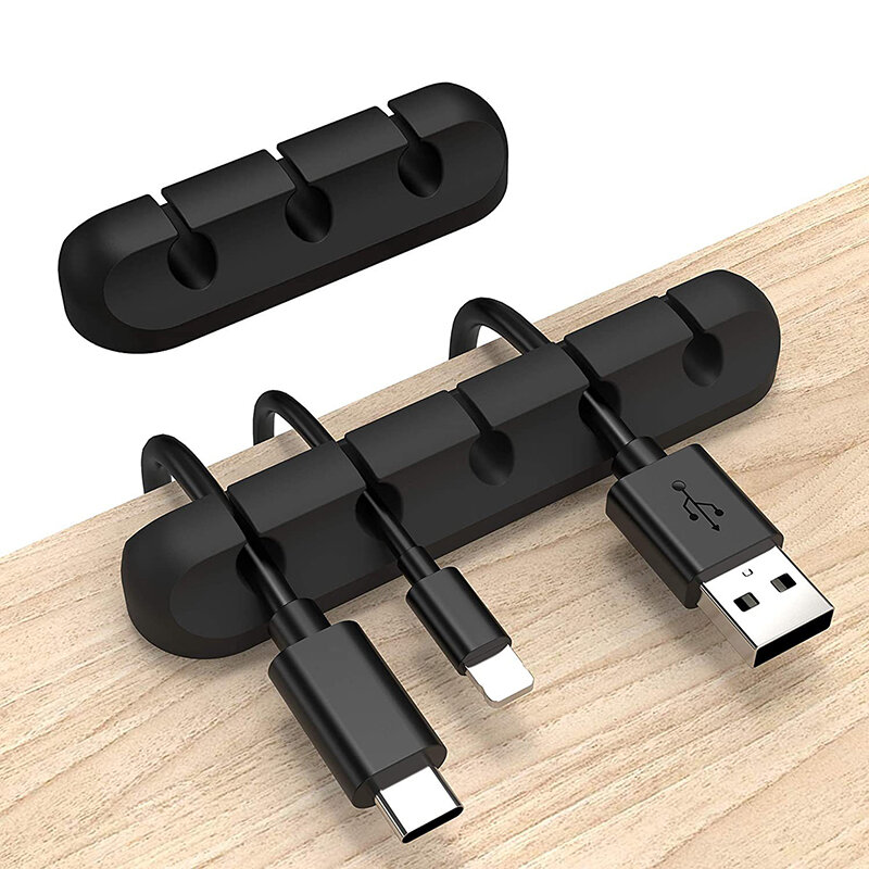 Silicone USB Cable Organizer, Cable Winder, Desktop, Tidy Management Clips, Suporte para Mouse, Headphone, Wire Organizer