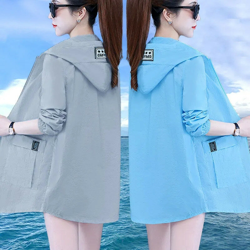 Sonnenschutz kleidung für Frauen UV-Schutz Sommer neue koreanische Version dünne Jacke lose mittellange lässige Wind jacke