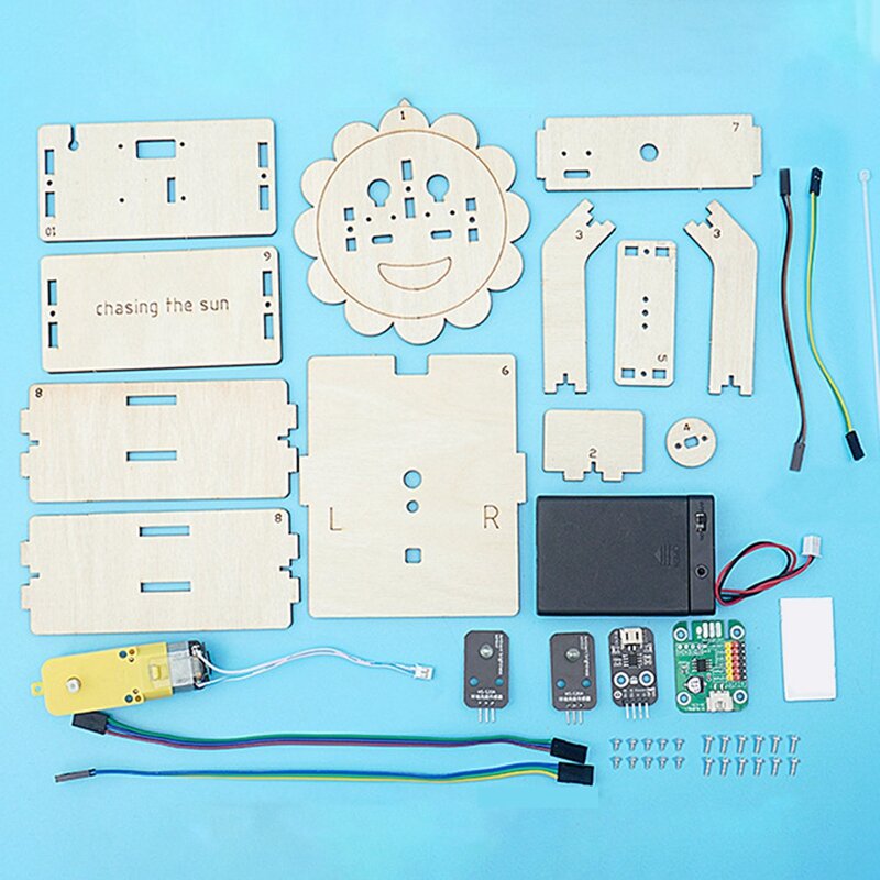 DIY Luz Perseguindo Sensor Material Kit, Diversão Ciência Pequenas Fazendo, Ensino Experiment Model, durável, fácil de usar