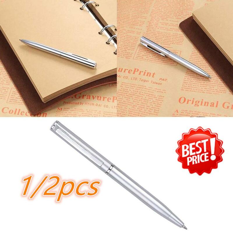 1pcLuxury Quality Stainless Steel Business Office Signature roller Pens New School Student cancelleria forniture penna a sfera