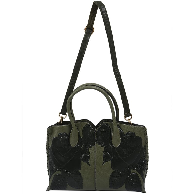 女性のための本革のハンドバッグ,女性のためのエンボスメッセンジャー,緑,高級ブランド