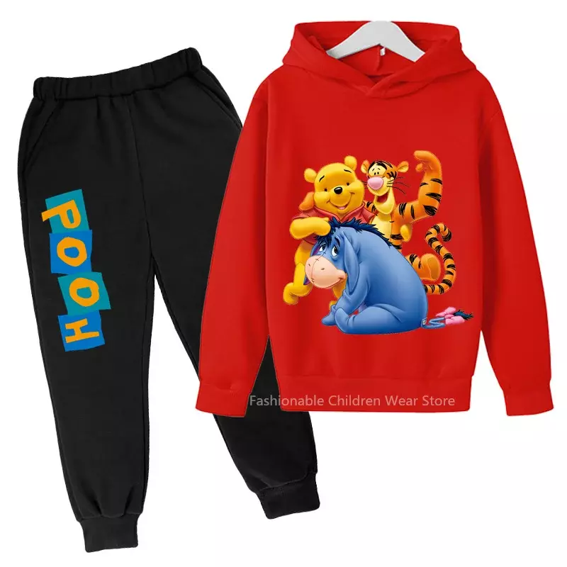 Combo di adorabili pantaloni e felpa con cappuccio per bambini con stampa Tigger di Disney-elegante e funzionale per le avventure all'aperto di ragazzi e ragazze attivi!