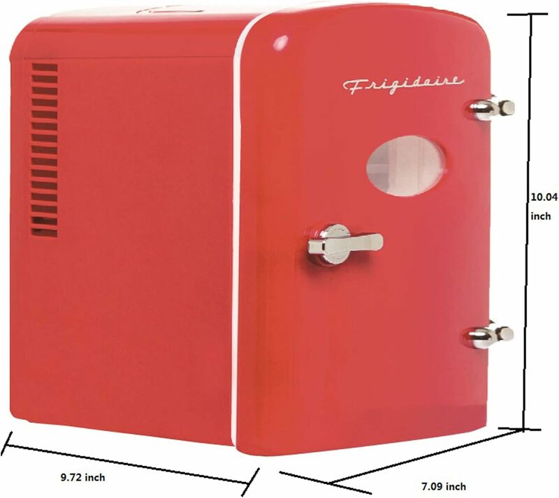 Frigidaire EFMIS129-RED kulkas Personal ringkas Mini portabel, 1 galon, 6 kaleng