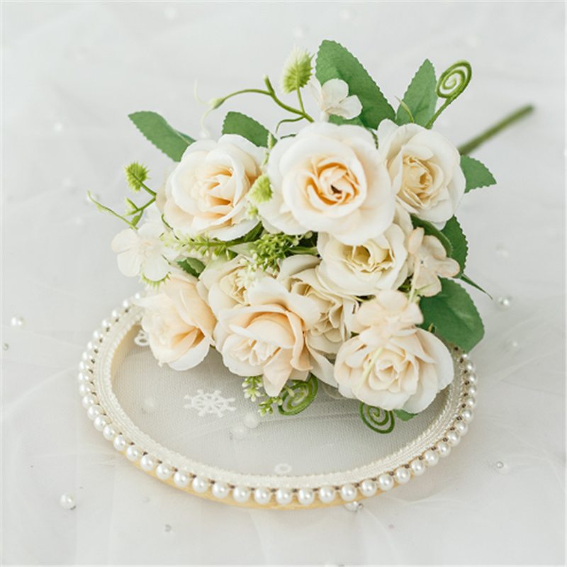 1 bukiet 10 głowic sztuczne kwiaty do dekoracji domu ogrodowego dekoracje akcesoria ślubne ślub panny młodej sztuczne kwiaty
