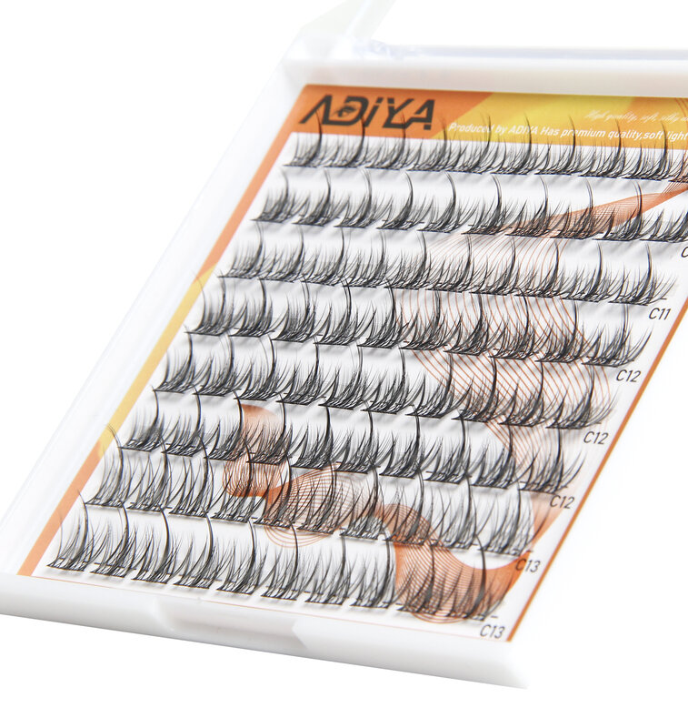 Bulu mata individu yang dapat digunakan kembali untuk diri DIY ekstensi bulu mata di rumah, bulu mata Cluster alami lembut C Curl 11/12/13mm panjang campuran