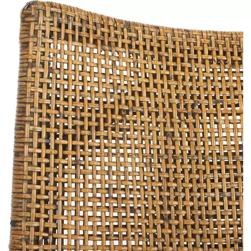 Safaieh-家庭用籐織りアームチェア、トロピカルチェア、ブラウン、ブラック