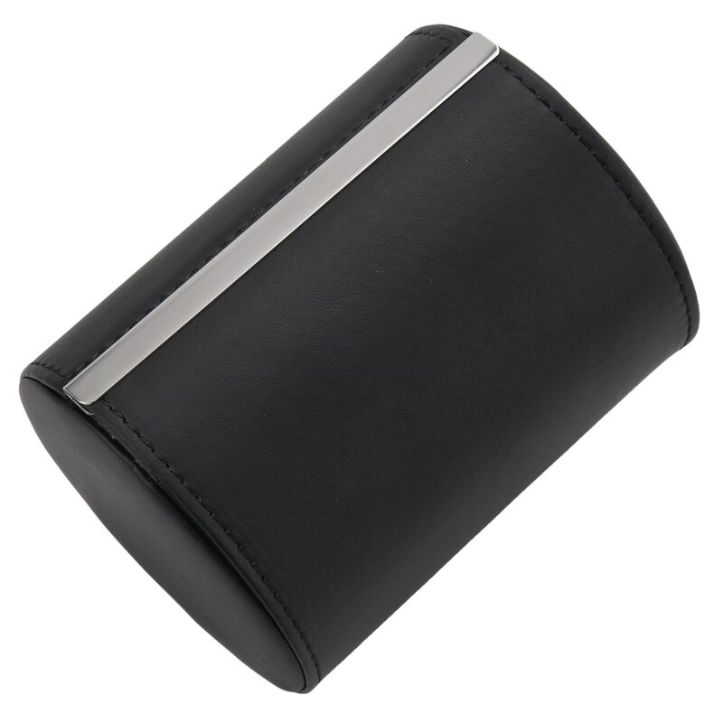Black Necktie Neck Tie Storage Case Travel Gift Box Cylinder Shape
