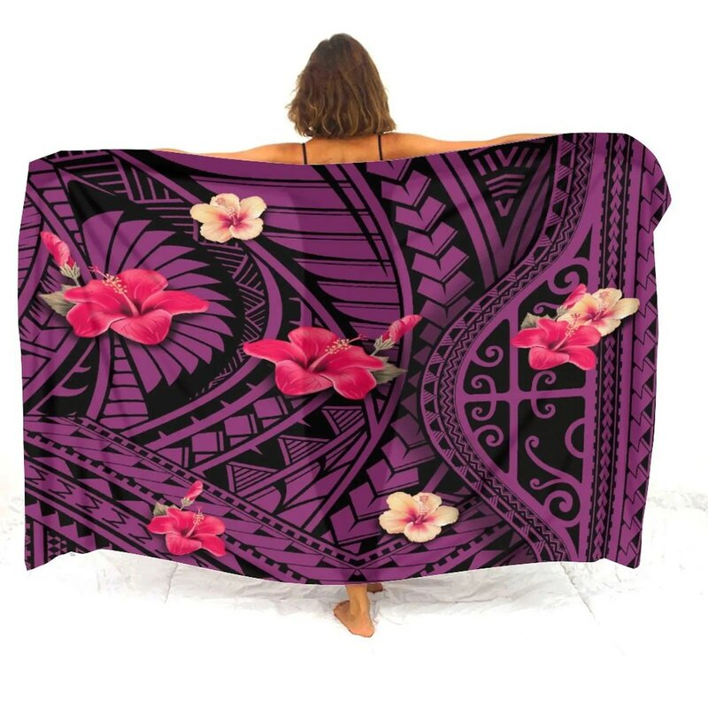 Zomer Elegante Aan Zee Sjaal Polynesische Eiland Vakantie Sarong Custom One Style Schortjas Met Elk Patroon 2024 Nieuwe Print