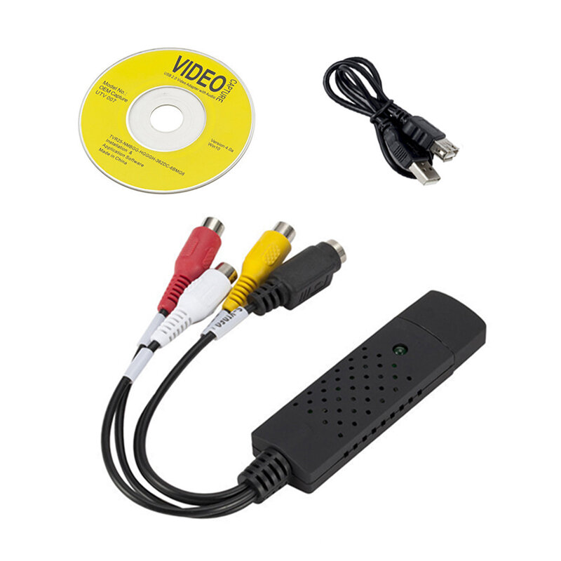 VHS to Digital Converter USB 2.0 Video Capture Card Analog S-Video Adapter Audio TV DVD VHS Video Grab for Windows 10/8/7/XP