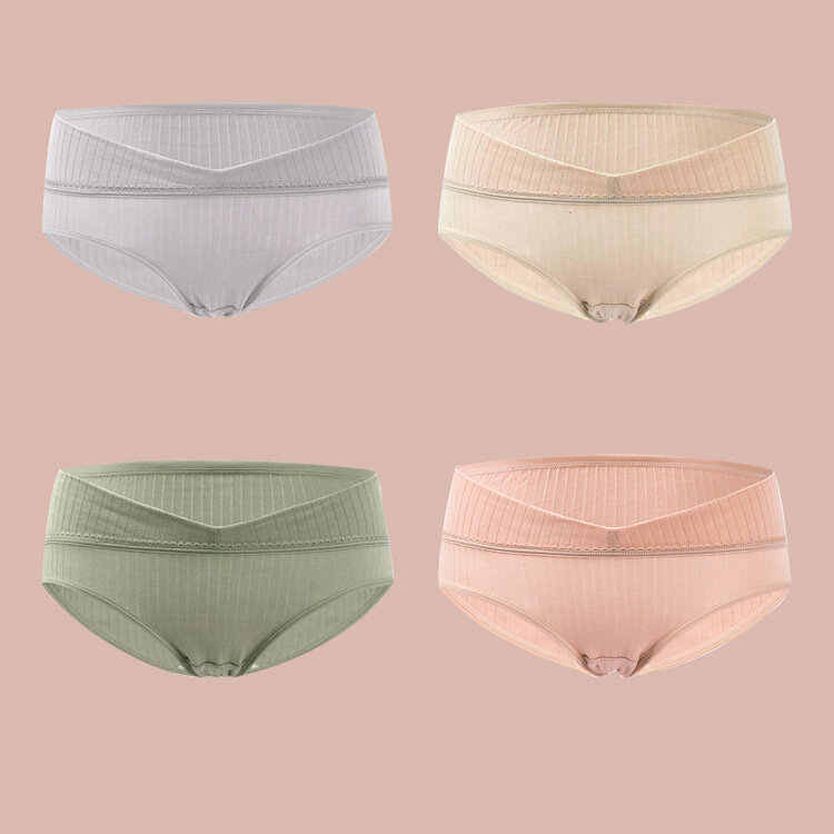 Maternity Underwear Cotton Low Waist Large Size Briefs V-shaped Abdomen Bottoming Underwear Ladies Pants Spring and Summer New