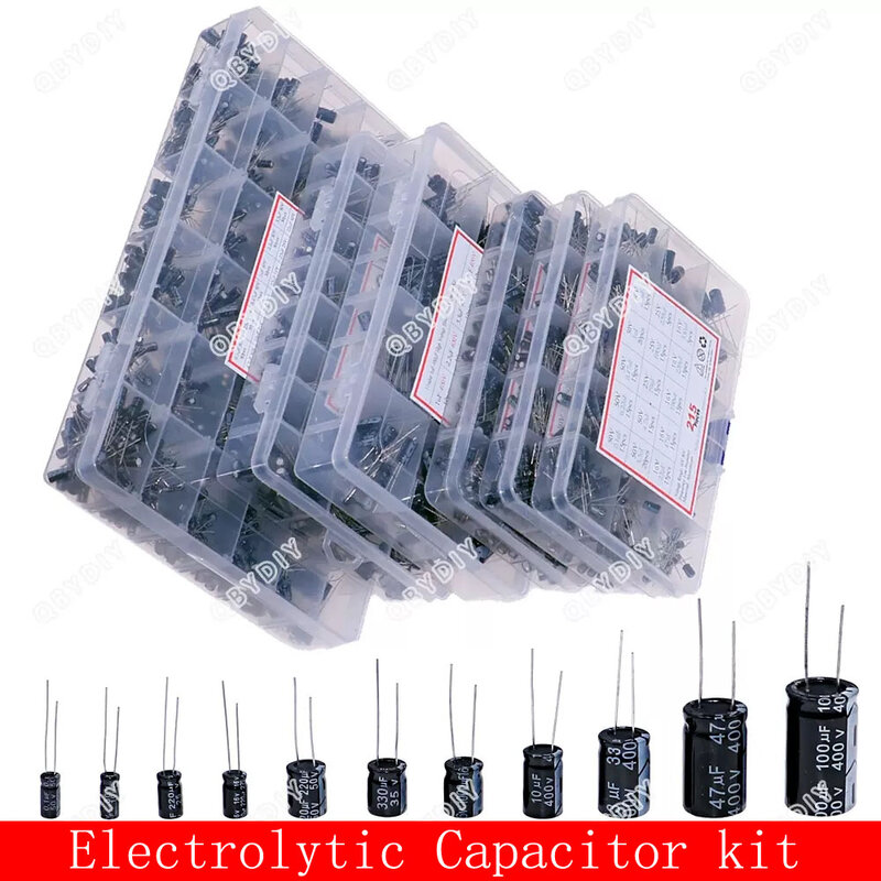 Elektrolytische Condensatoren Assortiment Kit 16V 25V 35V 50V 1Uf 2.2Uf 3.3Uf 4.7Uf 10Uf 22Uf 33Uf 47Uf 100Uf 220Uf 330Uf 470Uf 1000Uf