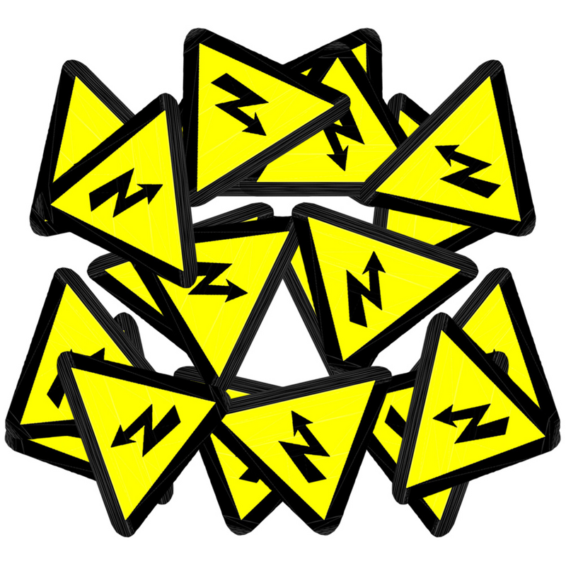 Panneau électrique en iode avec logo, haute tension, étiquette, triangle, attro, danger, 25 pièces