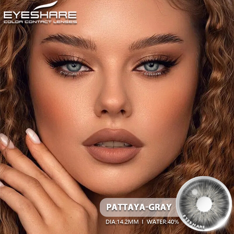EYESHARE 1pair Color Contact Lenses for Eyes Natural Brown Eyes Lenses Gray Contacts Lens Yearly Fashion Colored Eyes Contacts