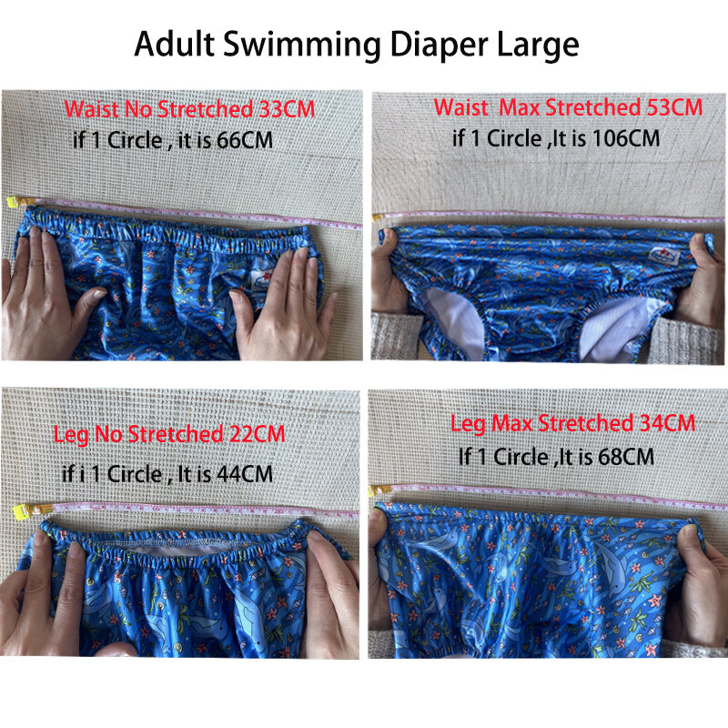 Fraldas impermeáveis para adultos fraldas para piscina, fraldas para natação, masculino e feminino, tamanho grande, necessidade especial, 1pc