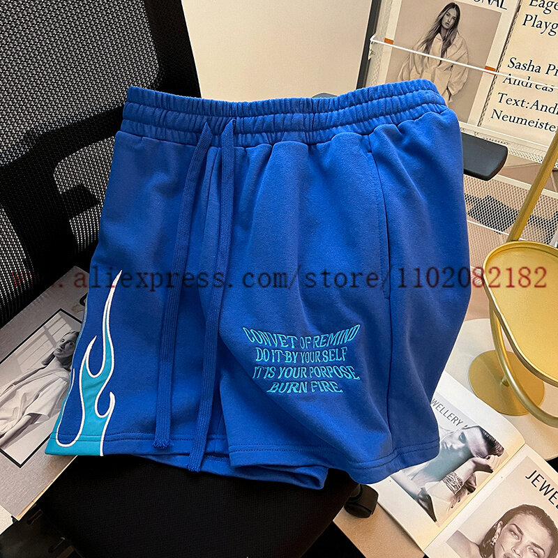 Gestickte Logo Patchwork lose gerade geschnittene Shorts Männer Frauen hochwertige bequeme Stoff Casual Shorts