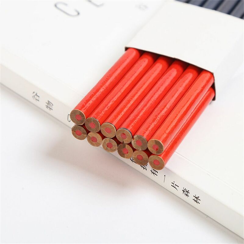Peralatan menulis persediaan biru dan merah Lead alat tulis kantor pensil tukang kayu menggambar pensil tanda pensil pensil warna ganda pensil