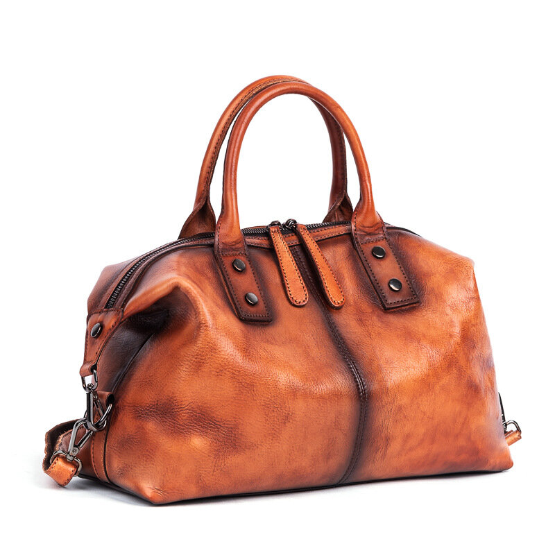 Женская сумка-тоут через плечо Y2k, сумочка из натуральной воловьей кожи с верхним слоем, упрощенный Повседневный вместительный чемоданчик в стиле ретро