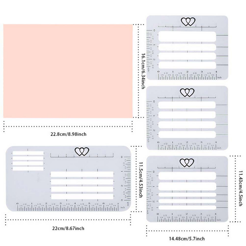 Stencils for Envelope Address Guide, Adequado para uma ampla gama de Envelopes, Modelos de Pintura, 4 Estilo, 4Pcs