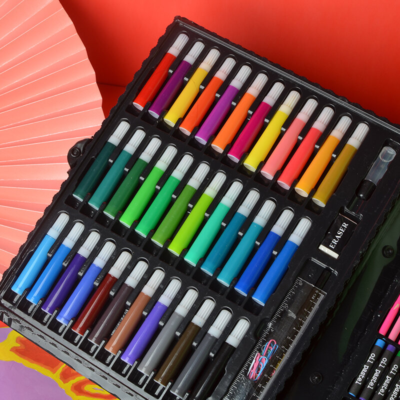 Water Color Art Set for Children, Desenho, Óleo Pastel Pen, Pintura a Crayon, Ferramenta de Desenho, Art Supplies, Papelaria, Crianças, 150 pcs