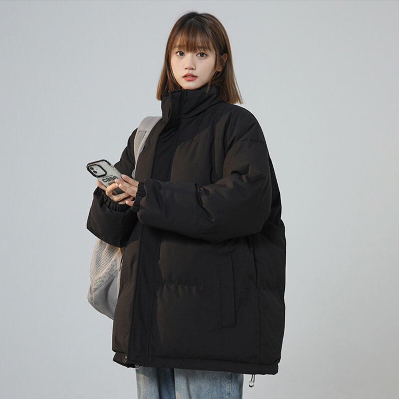 Elegante cappotto invernale donna giacca in cotone colletto alla coreana Parka corto imbottito vestiti High Street Fashion Warm Parka