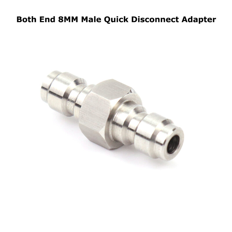 Nowe szybkozłącze z obu końców 8MM do szybkiego rozłączenia adapter wtyczki ze stali nierdzewnej podwójne męskie złącze do napełniania na narzędzie pneumatyczne