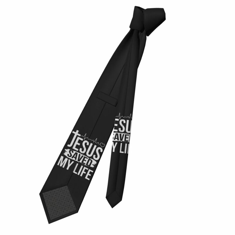 Классический мужской шейный галстук с Иисусом спасшим мою жизнь, персонализированный шелковый галстук с Христовой религией для христианской веры, Свадебный галстук