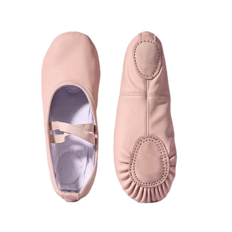 Женские Балетные тапочки для женщин, танцевальные профессиональные танцевальные туфли из искусственной кожи на мягкой подошве для девочек и детей, танцевальная обувь для малышей