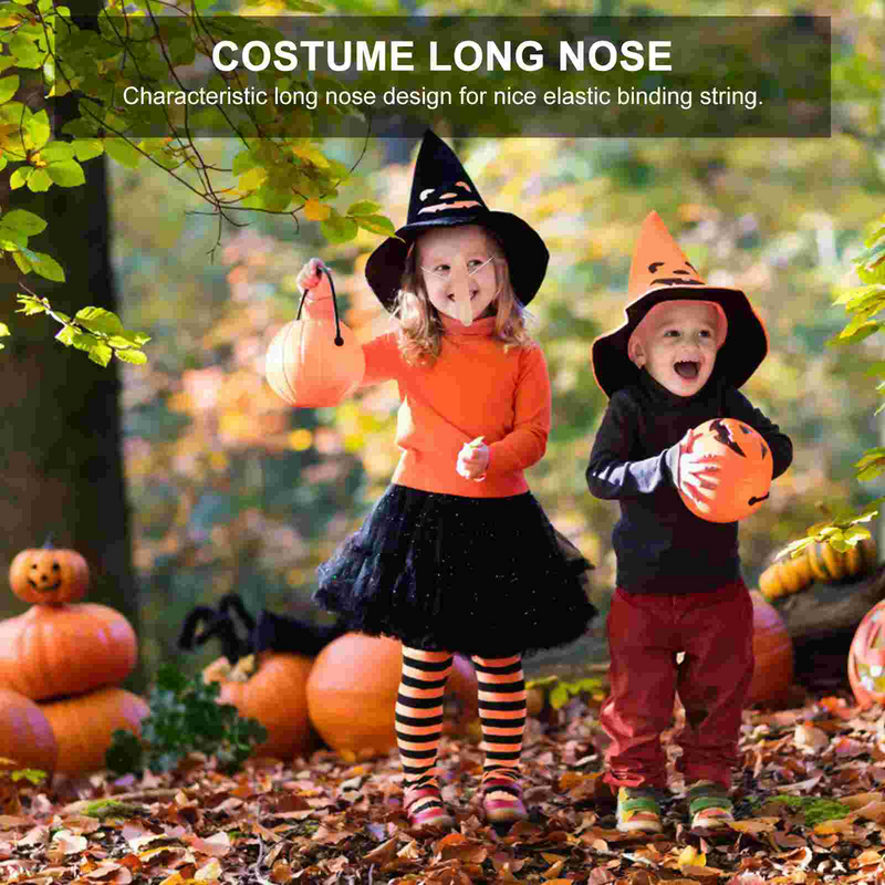 NICEXMAS-nariz larga de látex para niños, accesorios de madera, juguetes para Halloween, mascarada, fiesta de Carnavales