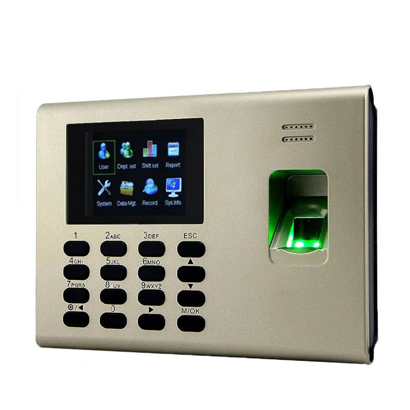 USB TCP/IP Time Recorder Machine, Cartão RFID, Reconhecimento de impressões digitais, Time Recorder, Sistema Linux, Construído em bateria, K40