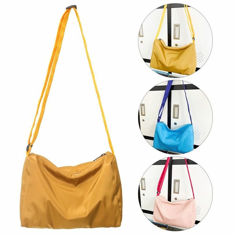 Nylonowa torba na ramię na co dzień jednokolorowa pojedyncza torba na ramię o dużej pojemności kolor patchworku torba rekreacyjna kobiet