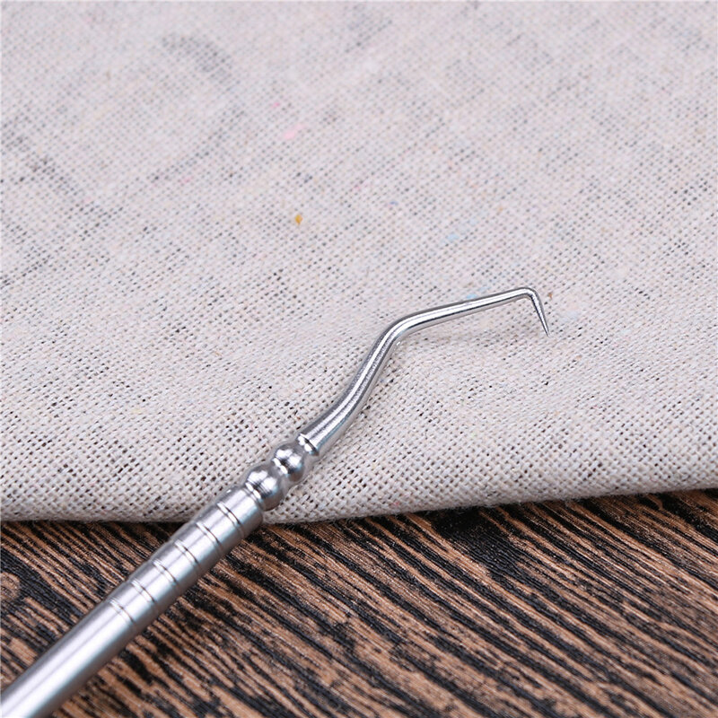 Crochet de sonde en acier inoxydable à double extrémité pour dentiste, accessoire d'hygiène dentaire, 1 pièce de 17cm