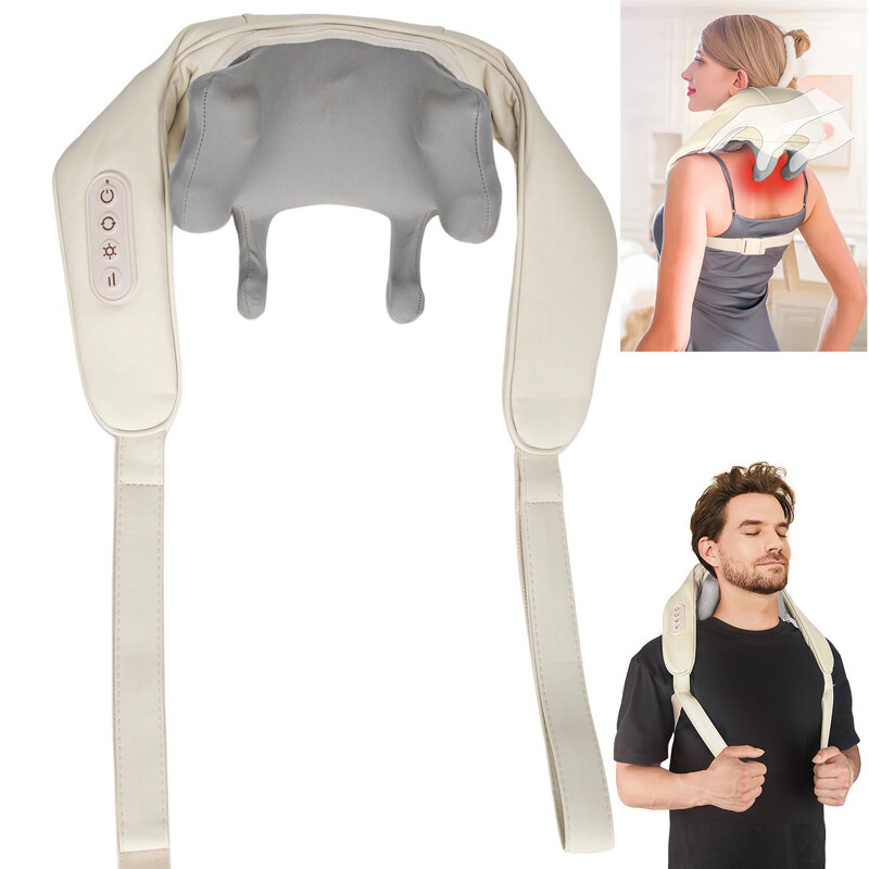 Mebak-masajeador eléctrico Cervical para hombros y cuello, máquina de masaje de amasamiento 4D para cuerpo completo, inalámbrico